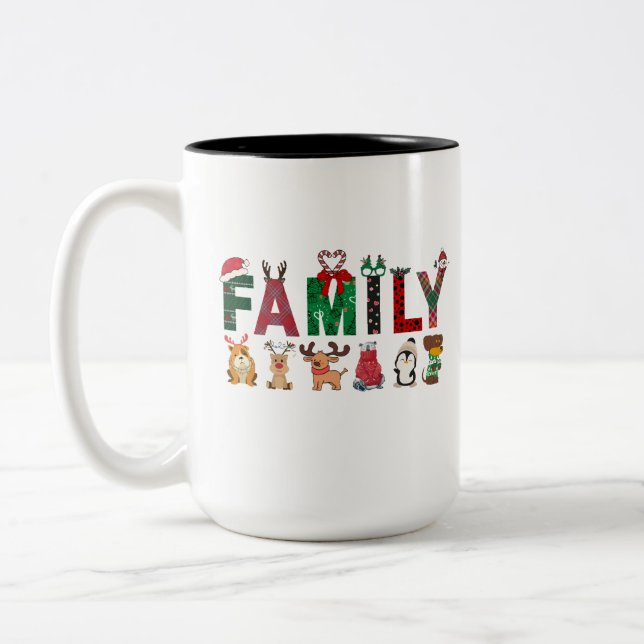 Christmas Family Matching Shirts | holiday family  Two-Tone Coffee Mug (Left)