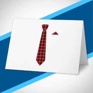 Christmas Family Matching Tie Buffalo Plaid Card