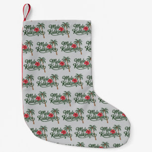 Christmas Family Mele Kalikimaka Hawaii Beach  Small Christmas Stocking