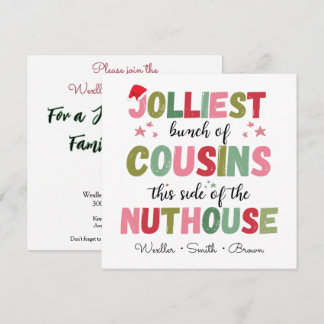 Christmas Family Name Cousin Reunion Matching Invitation