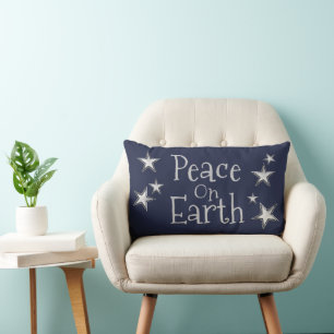 Christmas, Family Name, Peace On Earth,  Lumbar Cushion