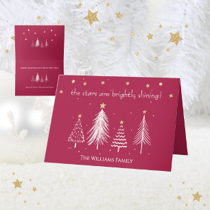 Christmas Family Name Red Holiday Card