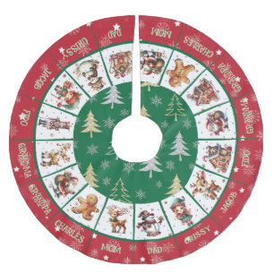 Christmas Family Names Brushed Polyester Tree Skirt