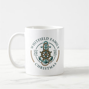 Christmas Family Nautical Boat Holiday Custom Coffee Mug