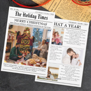 Christmas Family Newsletter Photo Year in Review Holiday Card