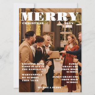 Christmas Family Newspaper + Year In Review Photo Invitation