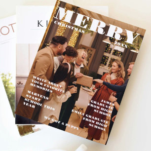 Christmas Family Newspaper + Year In Review Photo Invitation