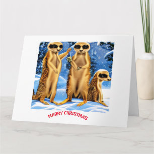  Christmas Family of Meerkats Card