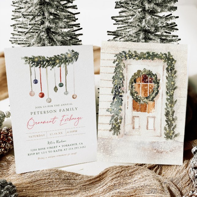 Christmas Family Ornament Exchange Party Invitation (Creator Uploaded)