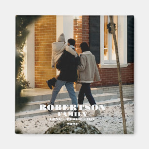 Christmas family personalised custom stylish magnet