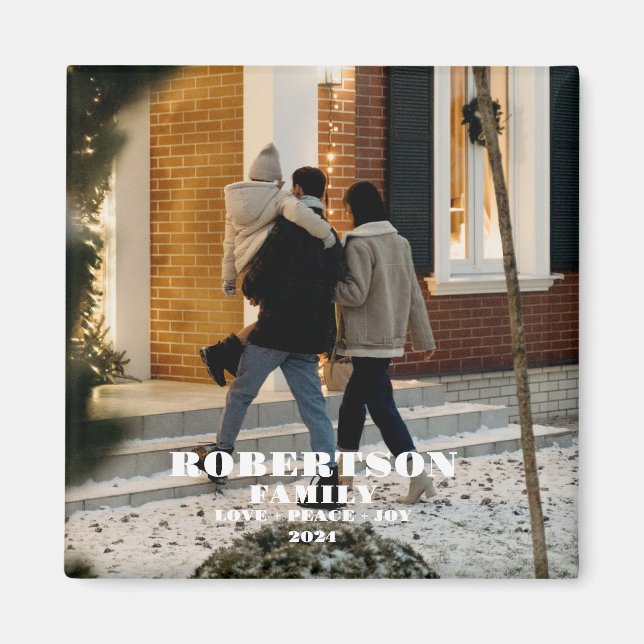 Christmas family personalised custom stylish  magnet (Front)