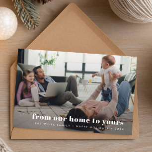 Christmas Family Photo   From our home to yours Ho Holiday Card