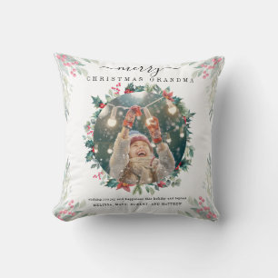 Christmas Family Photo Grandma Keepsake Cushion