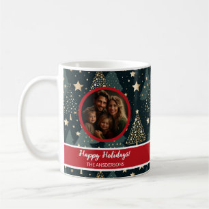 Christmas Family Photo Joyful  Green Gold Mug
