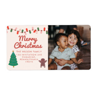 Christmas Family Photo Merry Christmas Adress