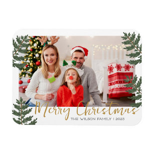 Christmas Family Photo Merry Magnet