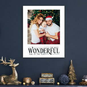 Christmas family photo Most wonderful time Poster