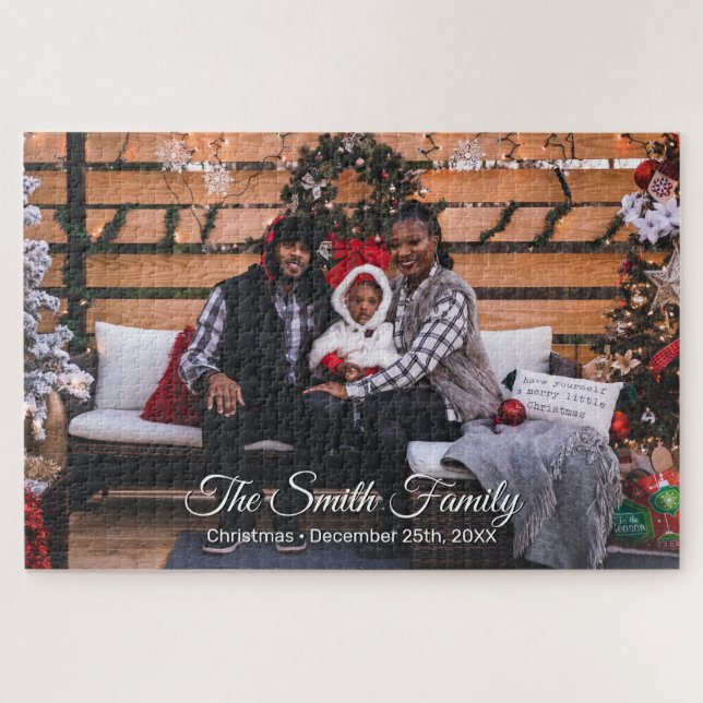 Christmas Family Photo Personalised Jigsaw Puzzle (Horizontal)