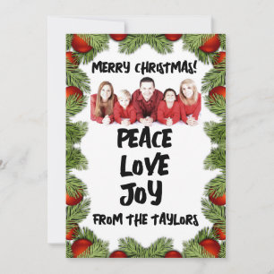 CHRISTMAS FAMILY PHOTO PERSONALIZED GREETING CARDS