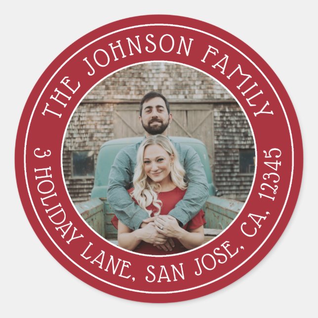 Christmas Family Photo Sticker (Front)