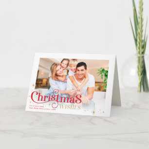 CHRISTMAS FAMILY PHOTO stylish modern typography Holiday Card