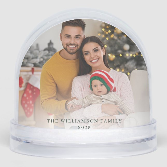 Christmas Family Photos Custom Holidays Keepsake Snowglobe (Front)