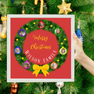 Christmas Family Photos Lamp Mistletoe  Poster