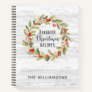 Christmas Family Recipe Book Cookbook