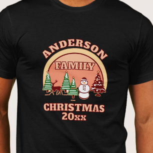 Christmas family retro vintage editable text T-Shirt