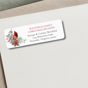 Christmas Family Reunion Cardinal Return Address Label