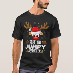 Christmas Family Rudy The Jumpy Reindeer PJS  T-Shirt