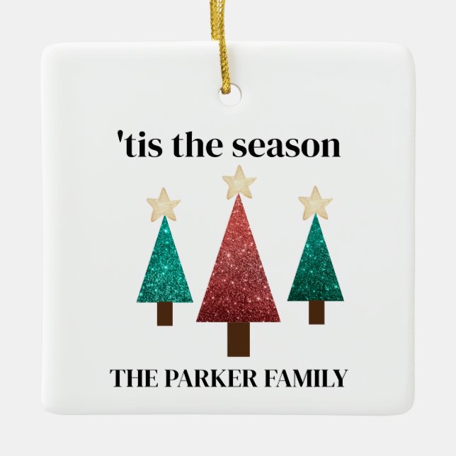 Christmas Family Square Ornament (Front)