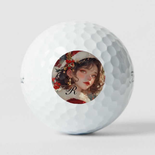 Christmas Fantasy : Romantic Holiday Golf Balls (Front)