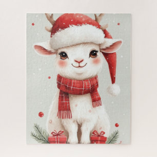 Christmas Farm Animal Cute Goat Jigsaw Puzzle