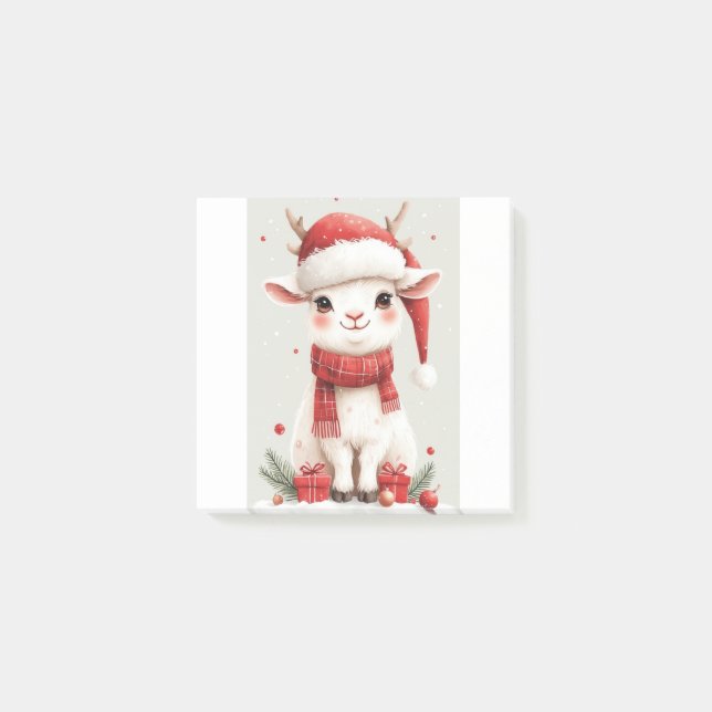 Christmas Farm Animal Cute Goat  Post-it Notes (Front)