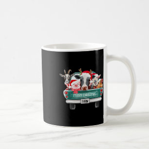 Christmas Farm Animals Truck Santa Hat Family Paja Coffee Mug