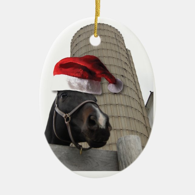 Christmas Farm Ceramic Ornament (Front)