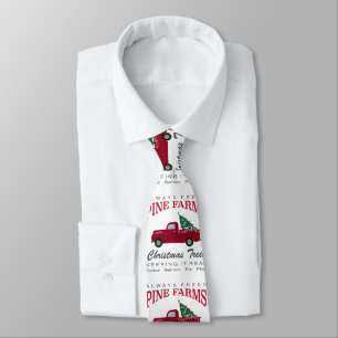 CHRISTMAS FARMHOUSE RED TRUCK TIE