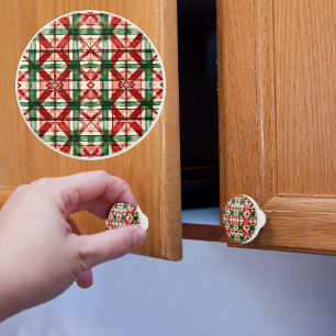 Christmas Farmhouse Rustic Pattern Ceramic Knob