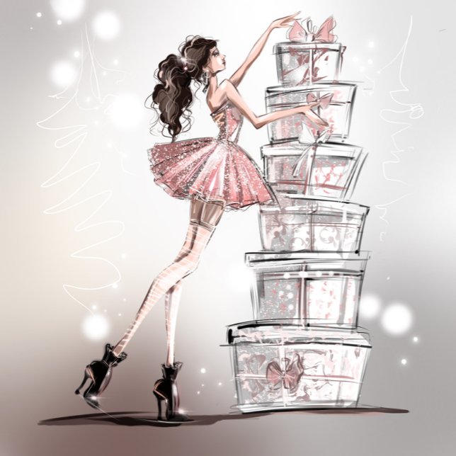 Christmas Fashion Illustration Card (Creator Uploaded)