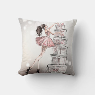 Christmas Fashion Illustration Cushion