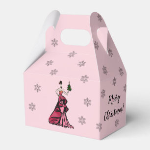 Christmas Fashion Illustration with tree Favour Box