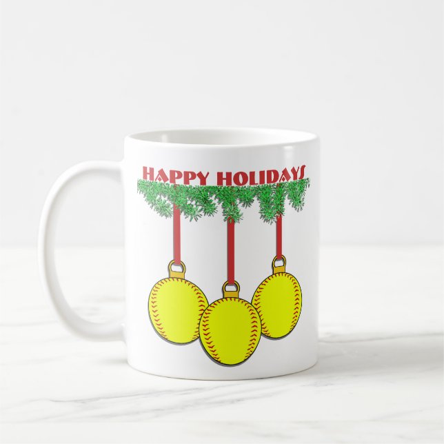 Christmas Fastpitch Softball Mug (Left)