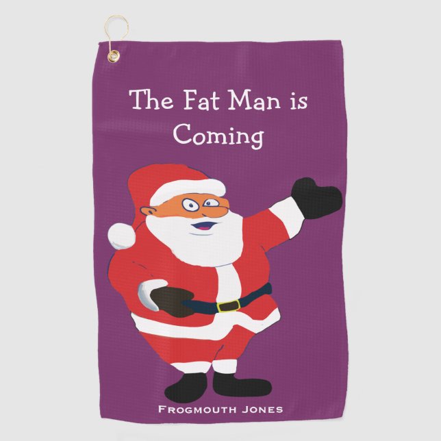 Christmas Fat Man Santa Office Humour Funny Joke Golf Towel (Front)