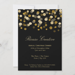 Christmas Faux Gold Festive Corporate Party Invitation