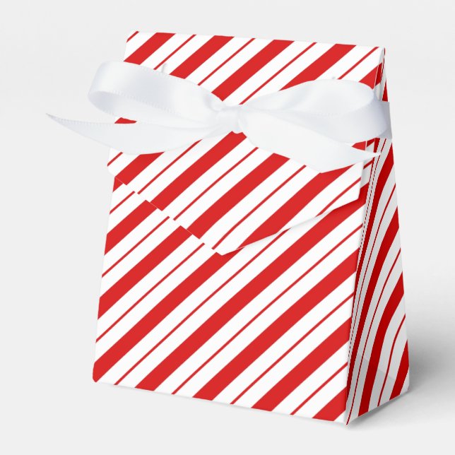 Christmas Favour Box Candy Cane Stripe (Front Side)