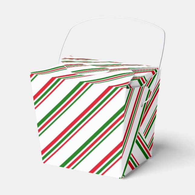 Christmas Favour Box Candy Cane Stripe (Front Side)