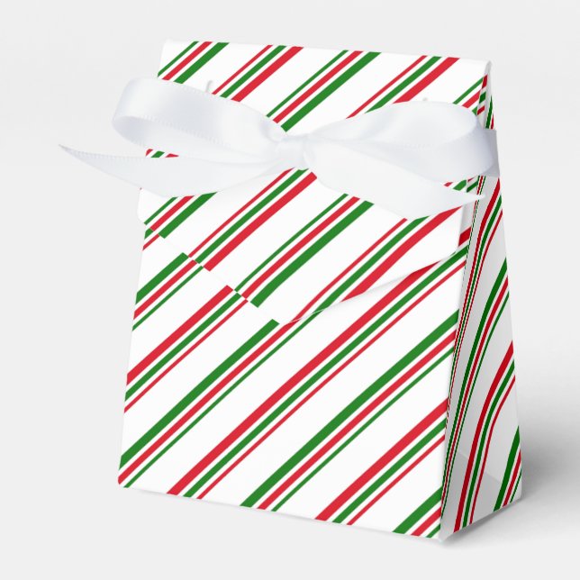 Christmas Favour Box Candy Cane Stripe (Front Side)