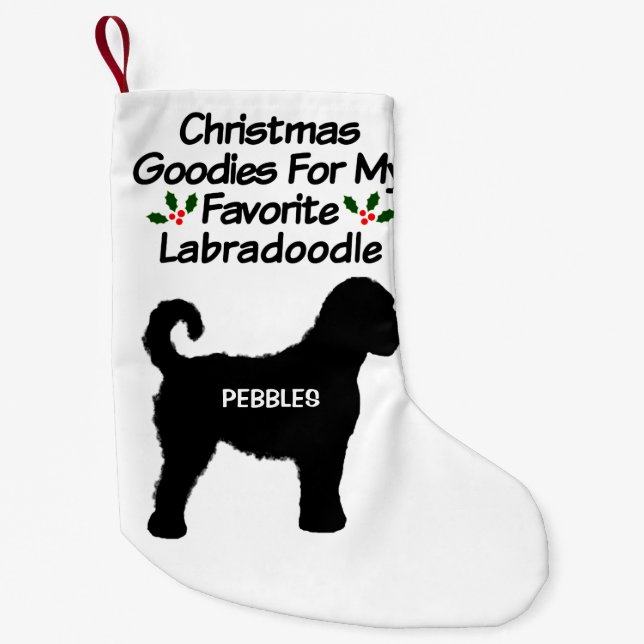 Christmas Favourite Labradoodle Dog Small Christmas Stocking (Front)