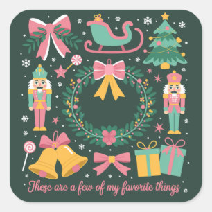 Christmas Favourite Things Coquette Nutcracker Pin Square Sticker
